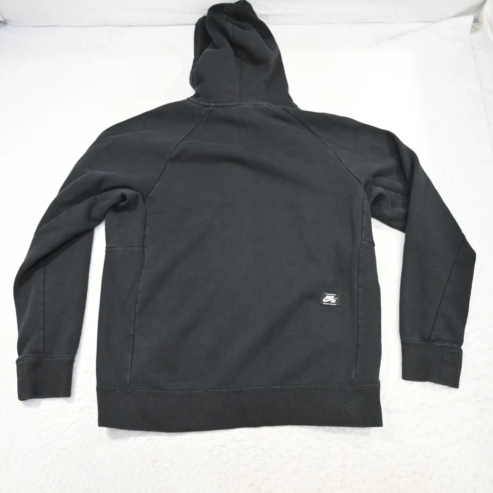 Nike SB‎ Full Zip Hoodie Black Cotton Blend W/ Pockets Long Sleeve Mens Medium